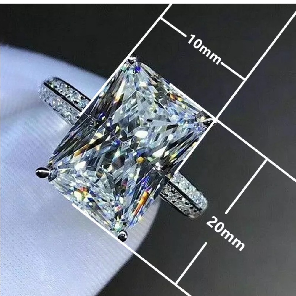 New Women’s 925 Silver Beautiful Diamond Ring - Picture 4 of 5
